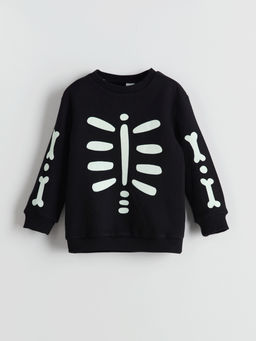 H12 Bisiklet Yaka Uzun Kollu Erkek Bebek Sweatshirt