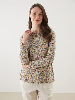 Bisiklet Yaka Desenli Kad?n Ti??rt