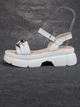 08-PED129-1 WHITE Босоножки женские (натуральная кожа)