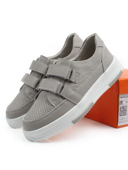 03-C138-3A GRAY Полуботинки спортивные женские (натуральная кожа)