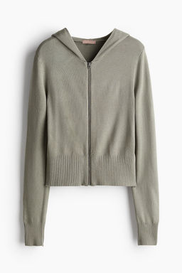 Chaqueta en punto fino con capucha y cremallera - H&m фото 5