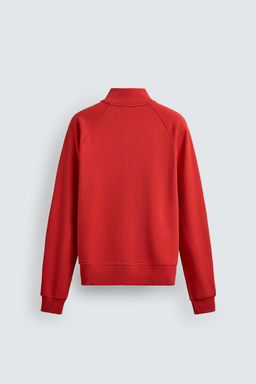 SUDADERA RELAXED FIT CREMALLERA CONTRASTE / Rojo - Zara фото 8
