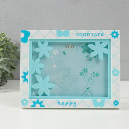 Фоторамка для фото 13?18 см Цветочная, пластик, голубая, 23?2?18 см