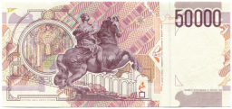 Банкнота 50000 лир 1992 года Италия