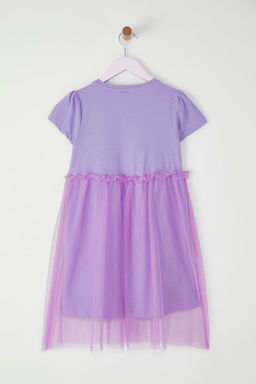 Ekru Pamuklu K?z Cocuk Basic K?sa Kol Mini Tutulu Bayraml?k Dokuma Elbise TKDSS25EL00075 - Trendyolmilla фото 8