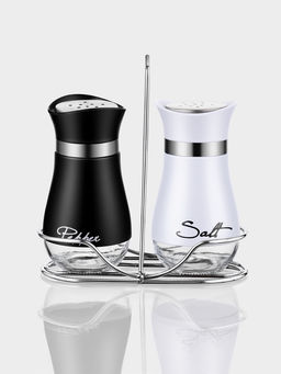 Набор для специй "Сияние.Black/White", 2 шт, на подставке