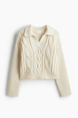 Jersey en punto trenzado con cuello - H&m фото 2