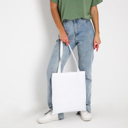 Сумка шопер NAZAMOK, 35х0.5х40 см, отд без молнии, без подклада, белая  фото 5