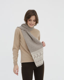 Шарф из шерсти яка UL OL5 серый