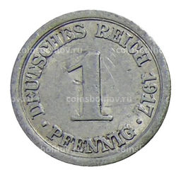 Монета 1 пфенниг 1917 года А Германия