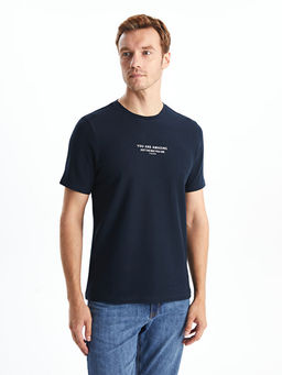 Bisiklet Yaka K?sa Kollu Bask?l? Erkek Ti??rt