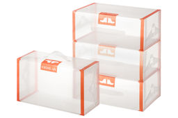 Набор 4 коробок для хранения мужской обуви 35*21*14 см Оранжевая кайма складные, c ручкой.. - Elan gallery фото 3