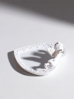 Подставка для колец, мелочей Белоснежный ангел с красным шаром, подсвечник, 3?8.6?8.2 см, МИКС