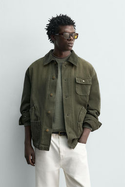 WASHED JACKET WITH COMBINED COLLAR - Zara фото 11