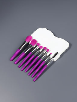 Цена за 2 шт. Набор кистей для макияжа COLOR POWER, 8 шт., чехол, фиолетовый