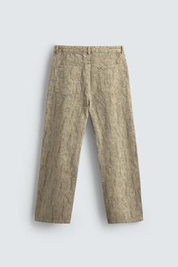 PANTAL?N STRAIGHT FIT JACQUARD / Khaki - Zara фото 8