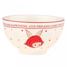 "Зайка и тюльпаны" Пиала фарфоровая 400мл, д11,5х6,6см, с деколью, отводка (Китай)