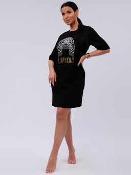 Сорочка "Царевна" чёрная, трикотаж