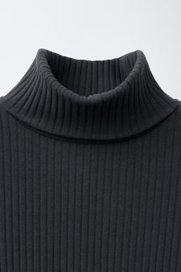 CAMISETA CANAL? CUELLO VUELTO / Gris antracita - Zara фото 3