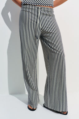 PANTAL?N RAYAS CON LINO / Crudo / Marino - Zara фото 4
