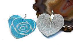 Подвеска сердечко 40*46мм Роза цв.голубой