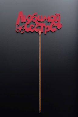 Топпер 5 шт "Любимой сестре" №38, красный, фанера (120*54*4 мм)