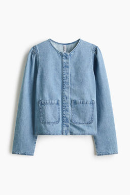 Chaqueta denim con mangas abullonadas