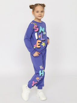 CRB wear/CSKG 90238-44-395 Комплект для девочки (джемпер, брюки),фиолетовый/Ex.Cherubino  фото 2
