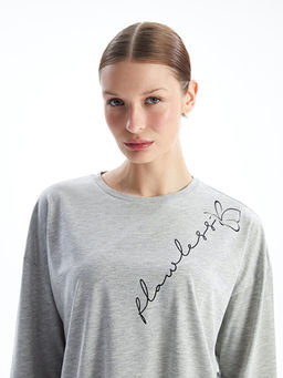 Bisiklet Yaka Bask?l? Kad?n Tunik