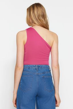 TRENDYOLMILLA Beyaz Asimetrik Yaka Cut Out Detayl? Alttan C?tc?l? Orme Body TWOSS23BD00014  фото 60