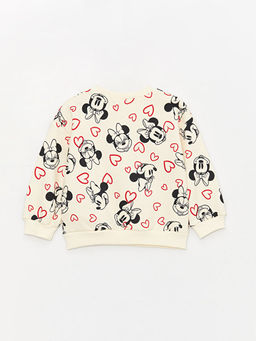 Bisiklet Yaka Minnie Mouse Bask?l? Uzun Kollu K?z Bebek Sweatshirt ve Tayt Tak?m 2li - Waikiki фото 3