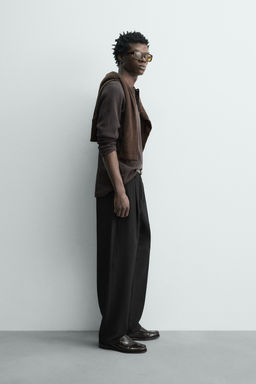 WOOL BLEND PLEATED TROUSERS - Zara фото 4