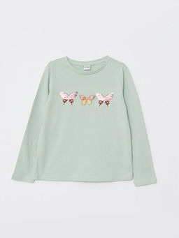 Bisiklet Yaka Nak??l? Uzun Kollu K?z ?ocuk Ti??rt