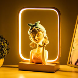 Настольная лампа «Девушка с телефоном» LED 15 Вт коричневый 24×10×34 см RISALUX