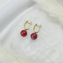 Серьги из Родонита