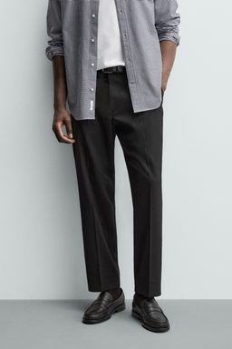PANTAL?N CON LANA REGULAR FIT NON IRON / Negro - Zara фото 10
