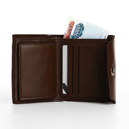 Портмоне мужское на магните, отдел для купюр, для карт, для монет, цвет коричневый - Simaland фото 6