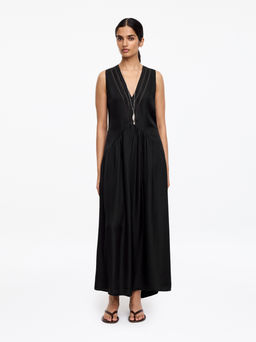 Vestido maxi con detalle de organza - H&m фото 2