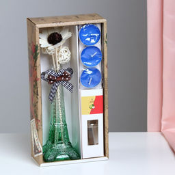 Набор подарочный Париж (диффузор и свечи) яблоко, Богатство Аромата