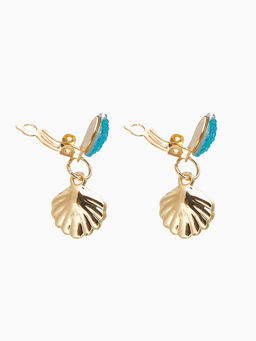 Цена за 3 шт. Клипсы детские Выбражулька «Жемчужина в ракушке», голубая