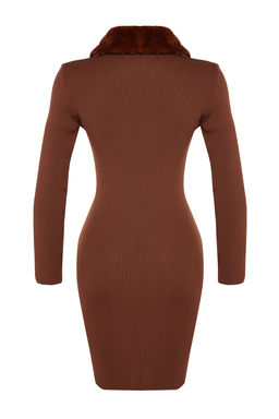 TRENDYOLMILLA Siyah Mini Triko Suni Kurk Detayl? Elbise TWOAW24EL00022 фото 17