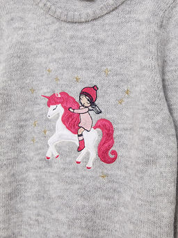 Bisiklet Yaka Nak??l? Uzun Kollu K?z ?ocuk Triko Kazak - Waikiki фото 3