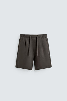 BERMUDA RELAXED FIT 100% LINO / Verde oscuro - Zara фото 6