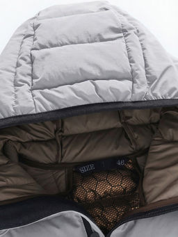 Куртка женская гибридная стёганая с капюшоном с графеновой подкладкой серого цвета 9622_1Sr