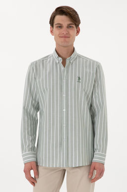 Erkek Haki Uzun Kollu G_mlek Sepette S_rpriz _ndirim