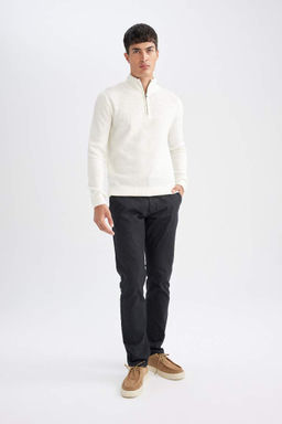 Прямые брюки чинос стандартного кроя с карманами - Defacto фото 3