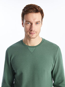 Bisiklet Yaka Uzun Kollu Erkek Sweatshirt