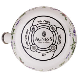 ЧАЙНИК AGNESS ЭМАЛИРОВАННЫЙ СО СВИСТКОМ СЕРИЯ FLOWER STORY, 2,2 Л  фото 4