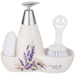 ДОЗАТОР ДЛЯ МОЮЩЕГО СРЕДСТВА ДУША ПРОВАНСА 500 МЛ + ГУБКА И ЩЕТКА 20*9*18 СМ