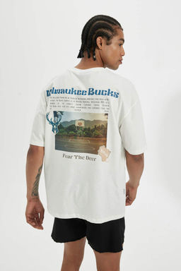 DeFactoFit Футболка оверсайз с круглым вырезом и короткими рукавами НБА Милуоки Бакс